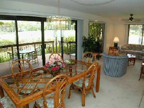 Dining area and shady lanai